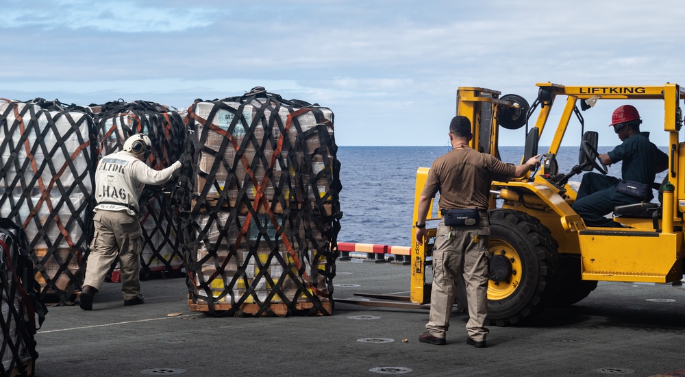America Strike Group Conducts Replenishment at Sea with USNS Rappahannock During Exercise Talisman Sabre 25