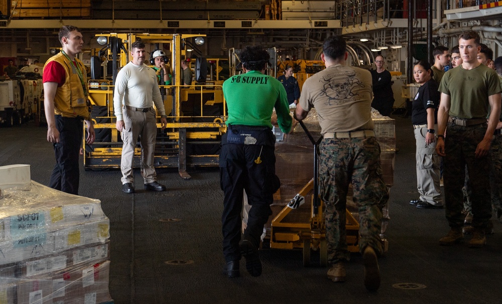 America Strike Group Conducts Replenishment at Sea with USNS Rappahannock During Exercise Talisman Sabre 25