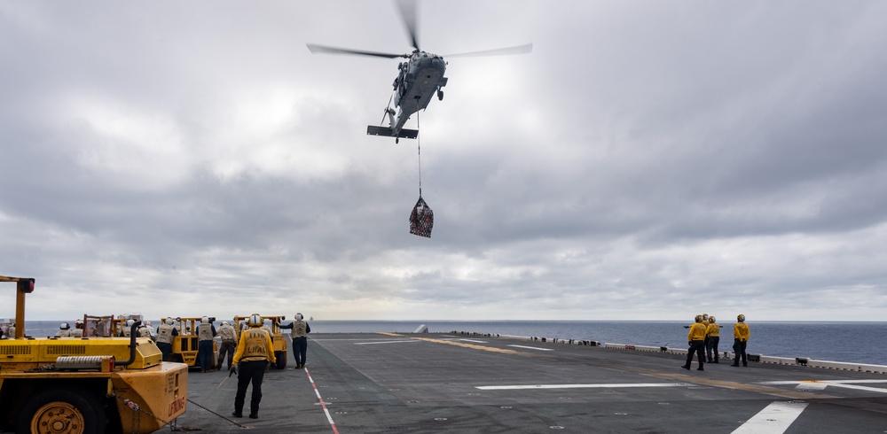 America Strike Group Conducts Replenishment at Sea with USNS Rappahannock During Exercise Talisman Sabre 25