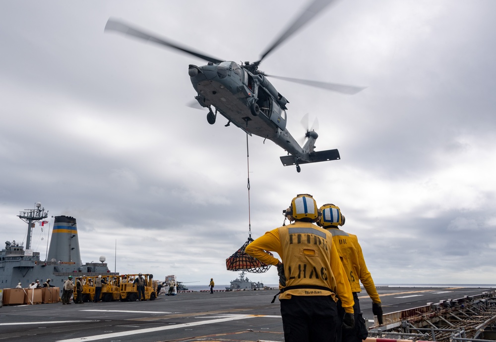 America Strike Group Conducts Replenishment at Sea with USNS Rappahannock During Exercise Talisman Sabre 25