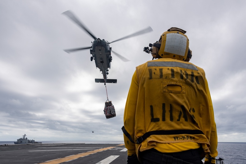 America Strike Group Conducts Replenishment at Sea with USNS Rappahannock During Exercise Talisman Sabre 25