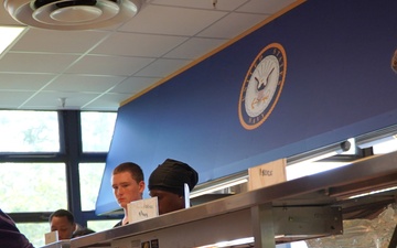 NJROTC Students visit Scudder Hall Galley onboard NWS Yorktown