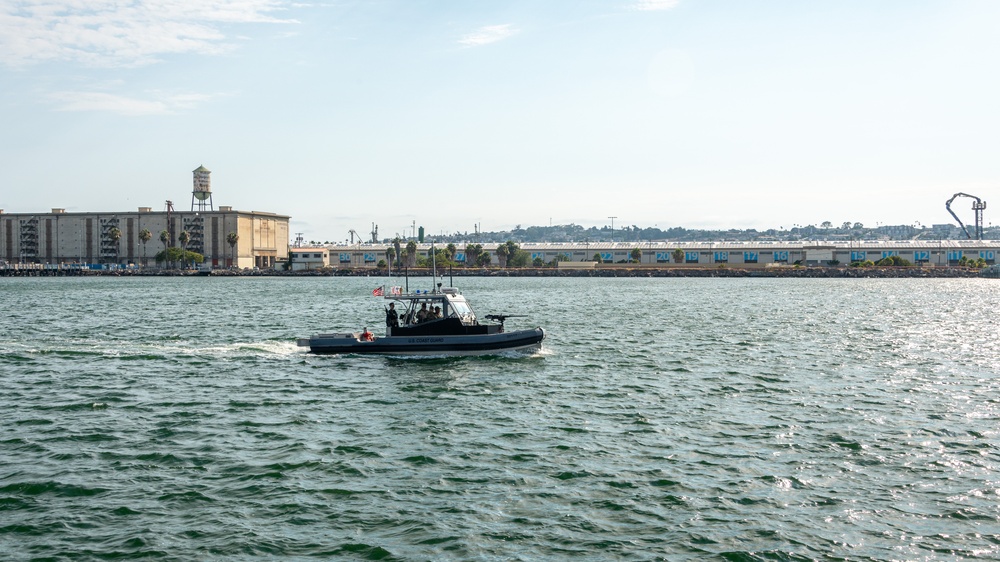U.S. Coast Guard Port Security Unit 312 returns to base after waterside GUNEX