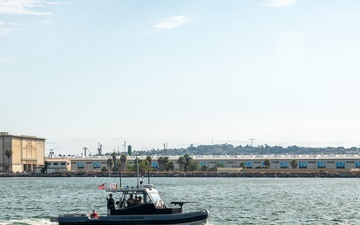 U.S. Coast Guard Port Security Unit 312 returns to base after waterside GUNEX