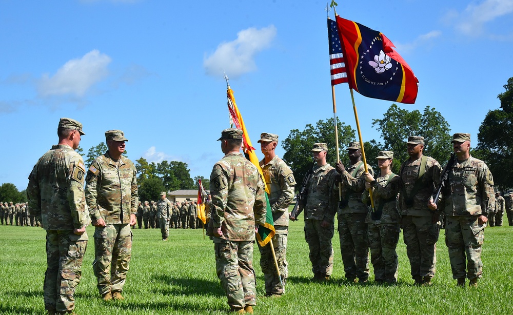 155th ABCT Change of Responsibility Ceremony at Camp Shelby on July 20, 2025