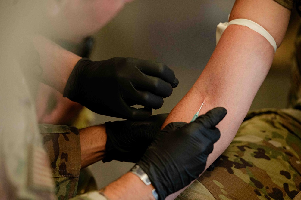 The 139th Medical Group practices blood transfusions