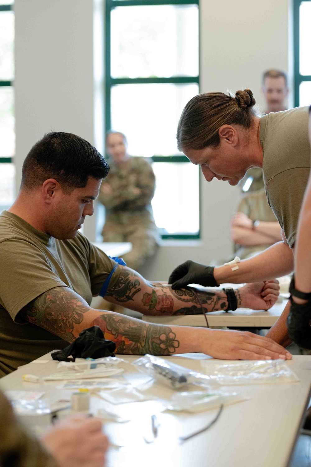 The 139th Medical Group practices blood transfusions