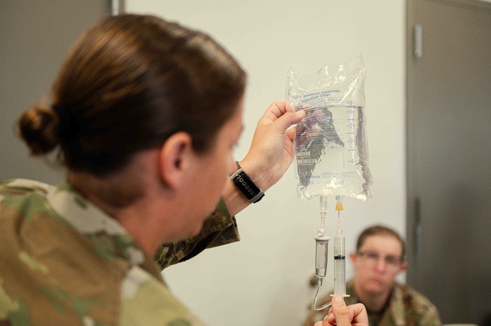 The 139th Medical Group practices blood transfusions