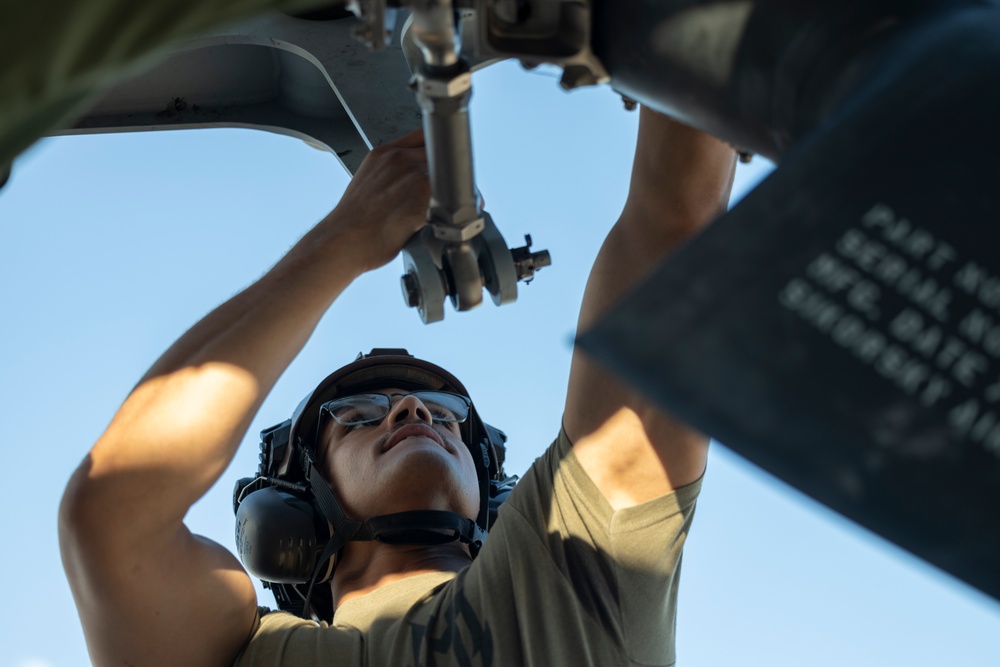 U.S. Marines with HMH-461 prepare for flight operations in Key West
