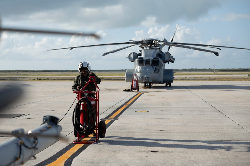 U.S. Marines with HMH-461 prepare for flight operations in Key West