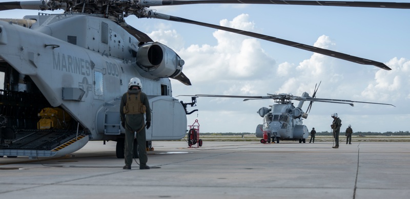U.S. Marines with HMH-461 prepare for flight operations in Key West