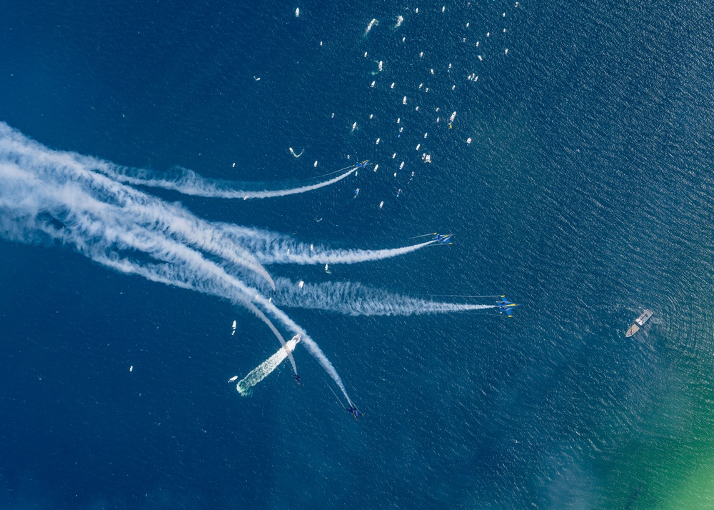 The U.S. Navy Flight Demonstration Squadron, the Blue Angels’ perform at the Pensacola Beach Air Show