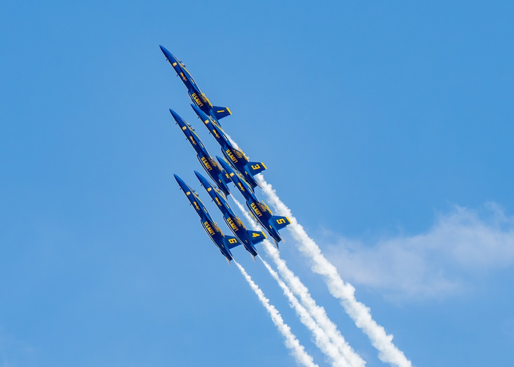 The U.S. Navy Flight Demonstration Squadron, the Blue Angels’ perform at the Sun 'n Fun Aerospace Expo