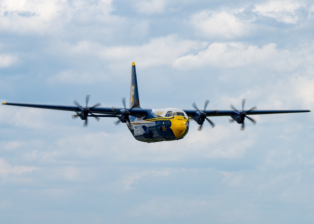 The U.S. Navy Flight Demonstration Squadron, the Blue Angels’ perform at the Air Dot Show Augusta