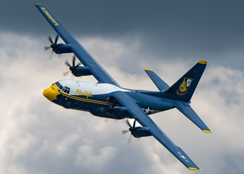The U.S. Navy Flight Demonstration Squadron, the Blue Angels’ perform at the Air Dot Show Augusta