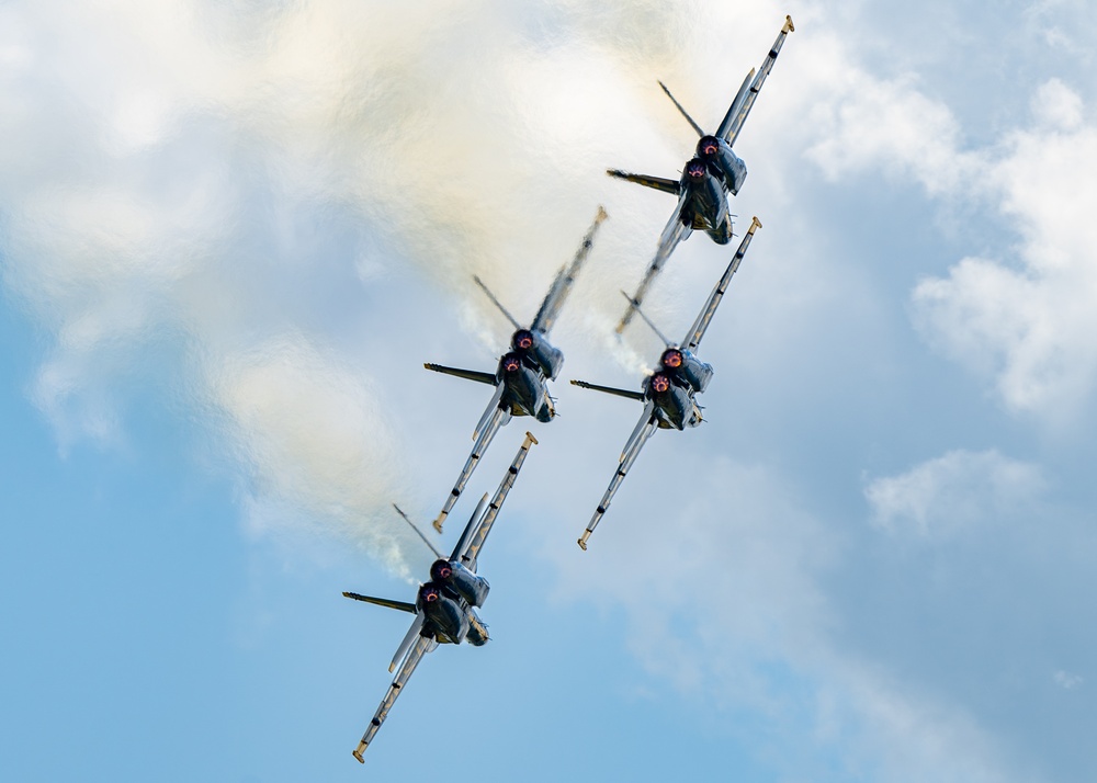 The U.S. Navy Flight Demonstration Squadron, the Blue Angels’ perform at the Air Dot Show Augusta