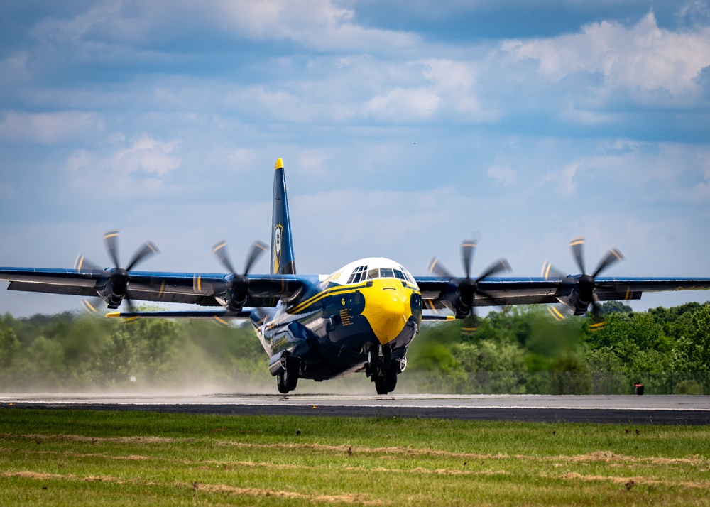 The U.S. Navy Flight Demonstration Squadron, the Blue Angels’ perform at the Air Dot Show Augusta
