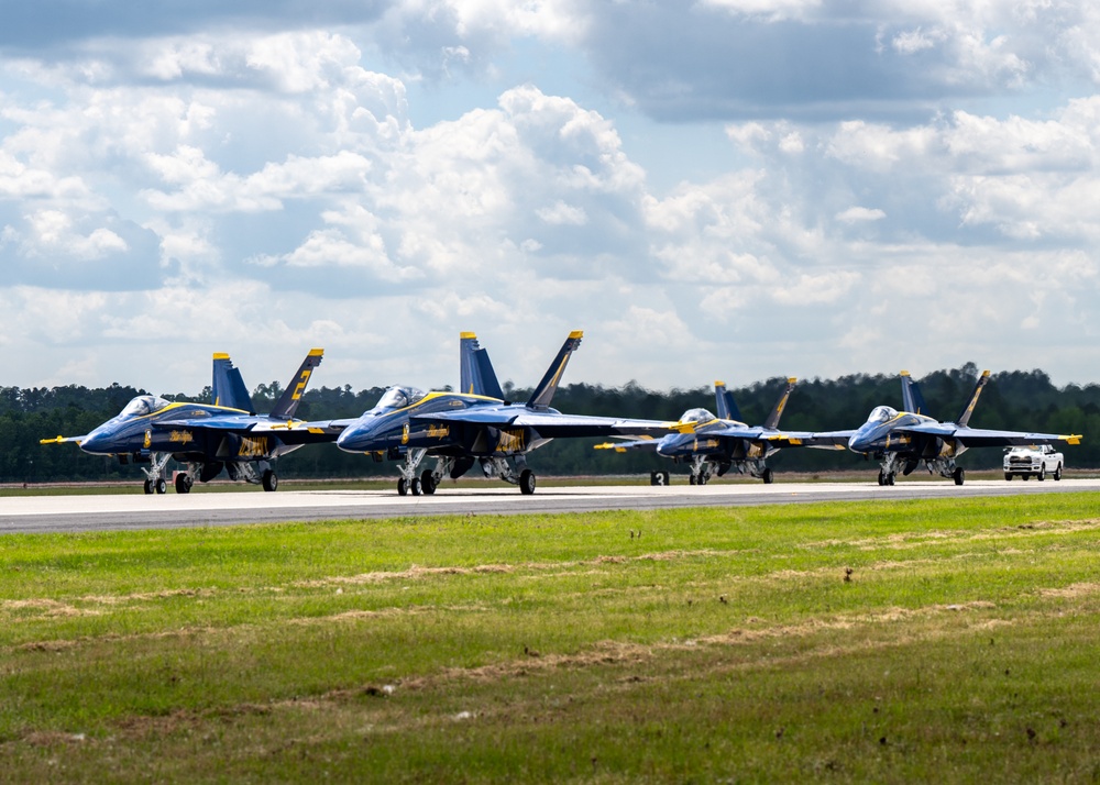 The U.S. Navy Flight Demonstration Squadron, the Blue Angels’ perform at the Air Dot Show Augusta