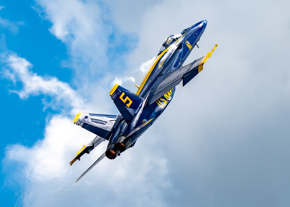 The U.S. Navy Flight Demonstration Squadron, the Blue Angels’ perform at the Air Dot Show Augusta