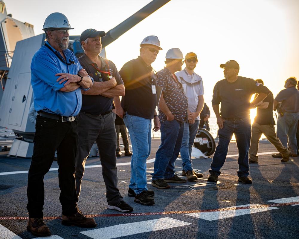 Namesake Visits Pre-Commissioning Unit Harvey C. Barnum Jr. (DDG 124)