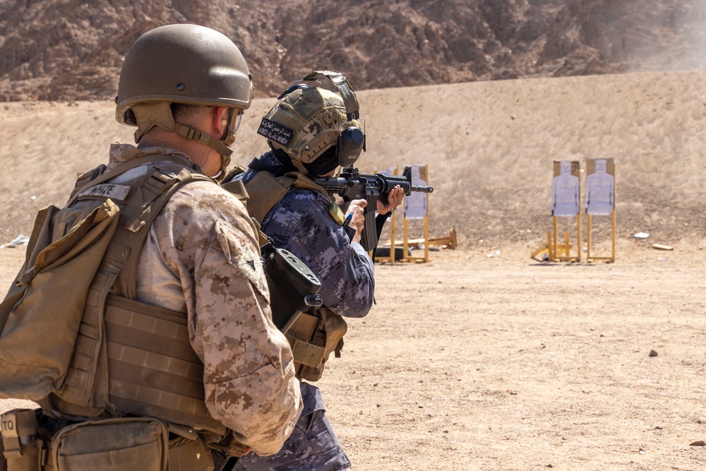 Native Fury 25: U.S. and Jordanian Marines conduct Table 5 of the Combat Marksmanship Program 