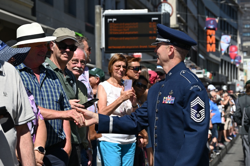 US Air Force Band, Honor Guard perform at Basel Tattoo in Switzerland
