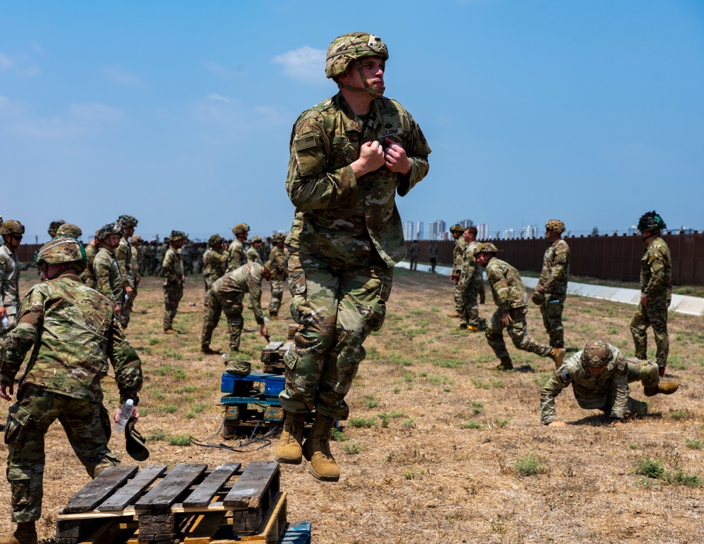 Paratroopers drill jump operations at Incirlik AB ahead of Agile Spirit 25