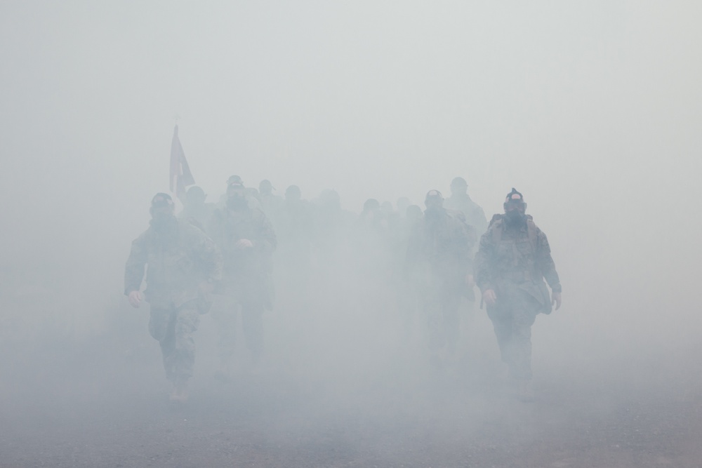 1st MARDIV HQ Bn. Marines participate in conditioning hike