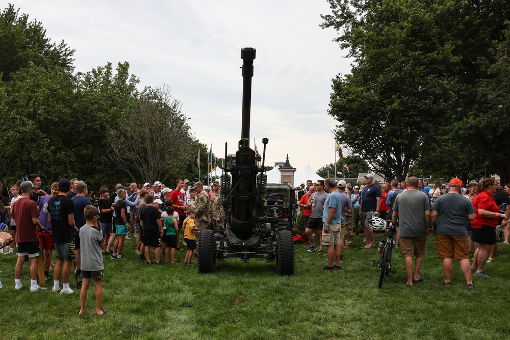 Iowa Guard showcases howitzer at RAGBRAI 2025 opening