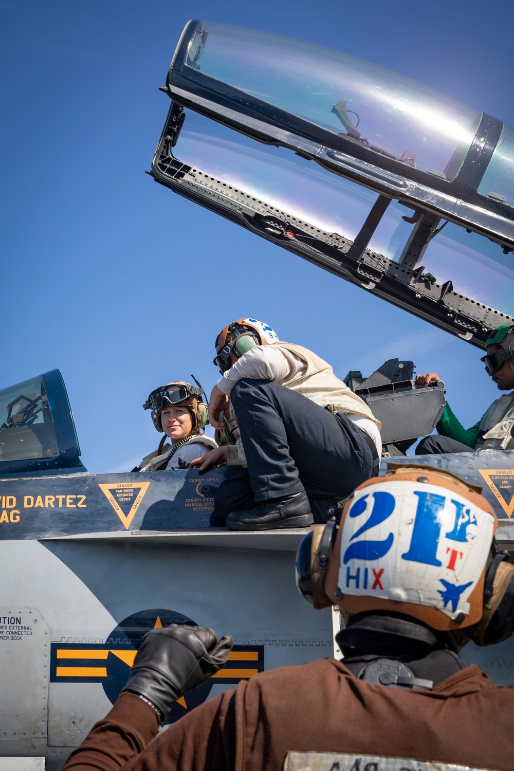USS Gerald R. Ford (CVN 78) Sailors Conduct Routine Aircraft Maintenance