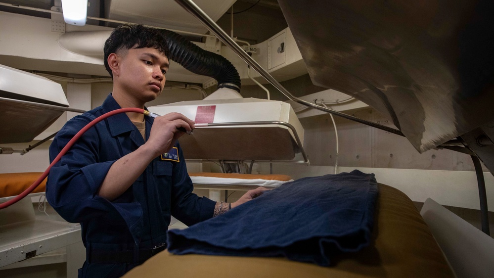 USS Gerald R. Ford (CVN 78) Sailor Irons Laundry