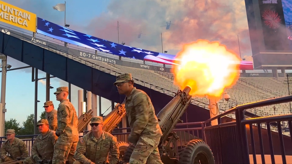 Utah National Guard Supports Stadium of Fire Event with Artillery and Flyover