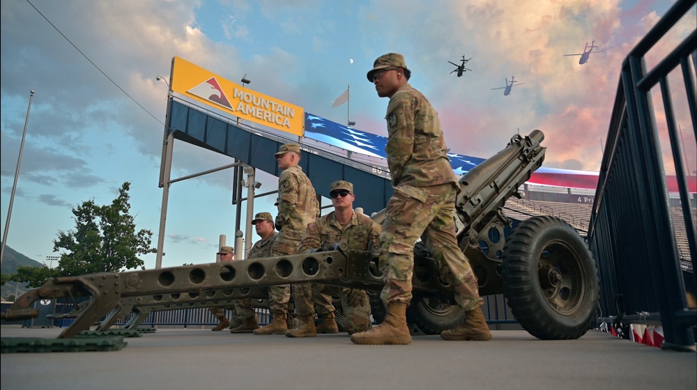 Utah National Guard Supports Stadium of Fire Event with Artillery and Flyover