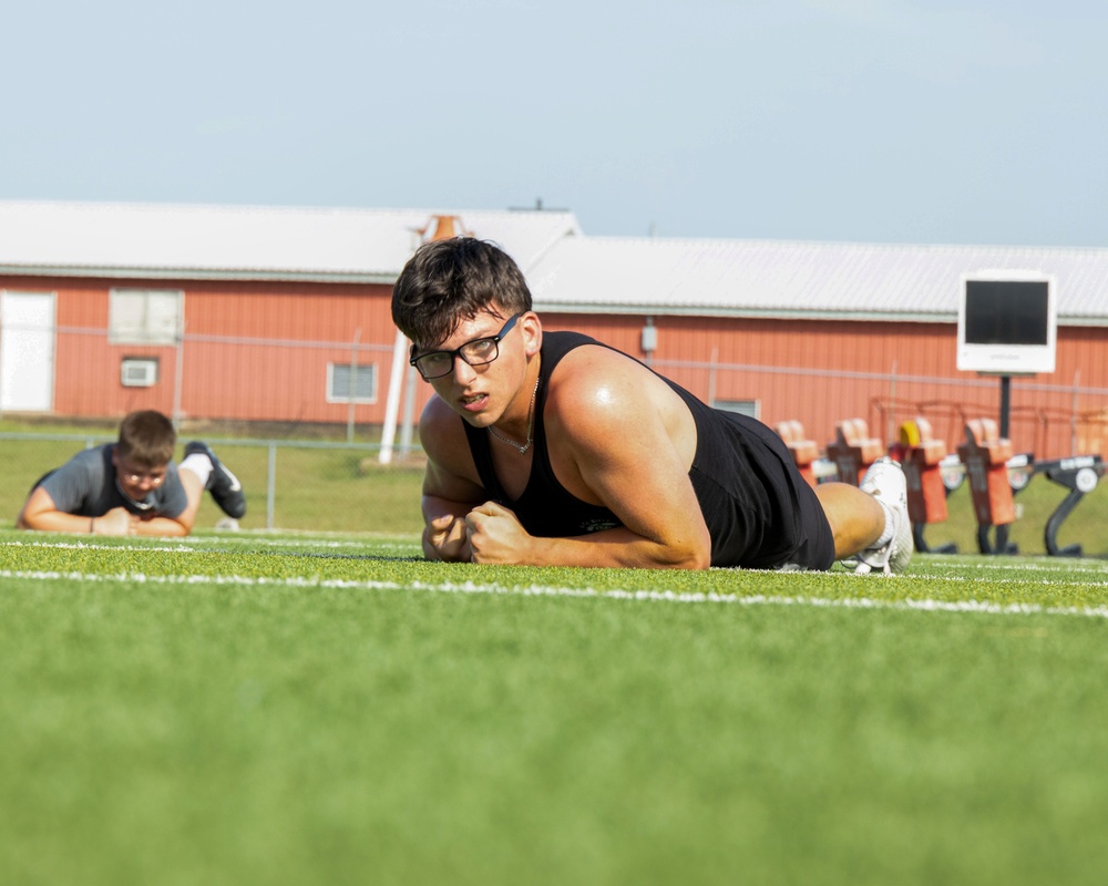 Recruiting Sub-Station conducts PT with Caldwell High School