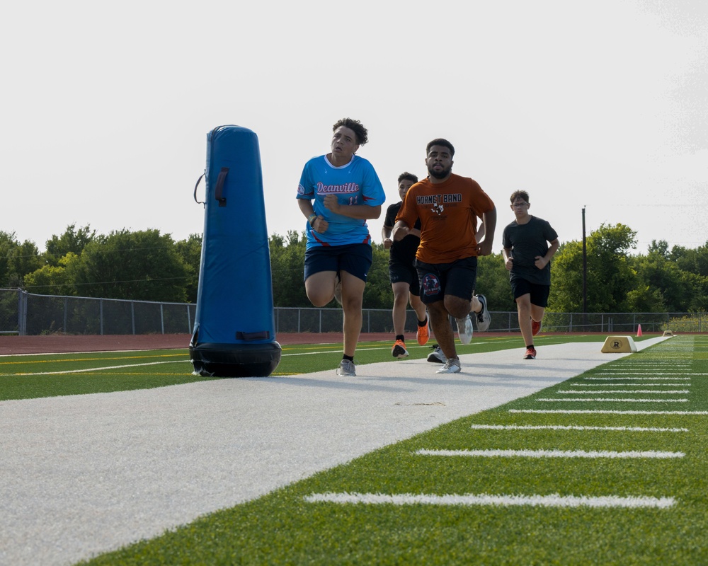 Recruiting Sub-Station conducts PT with Caldwell High School