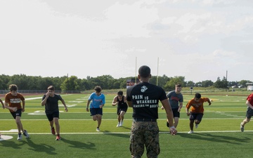 Recruiting Sub-Station conducts PT with Caldwell High School