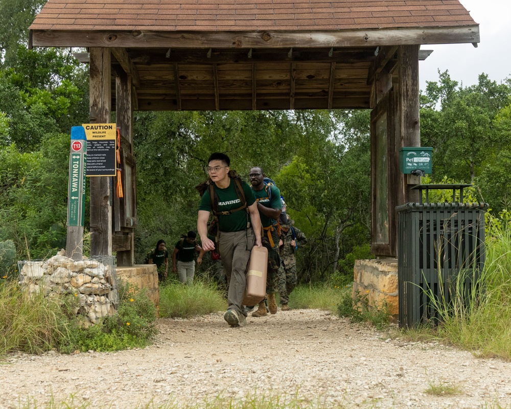 Officer Selection Team Austin conducts a conditioning hike
