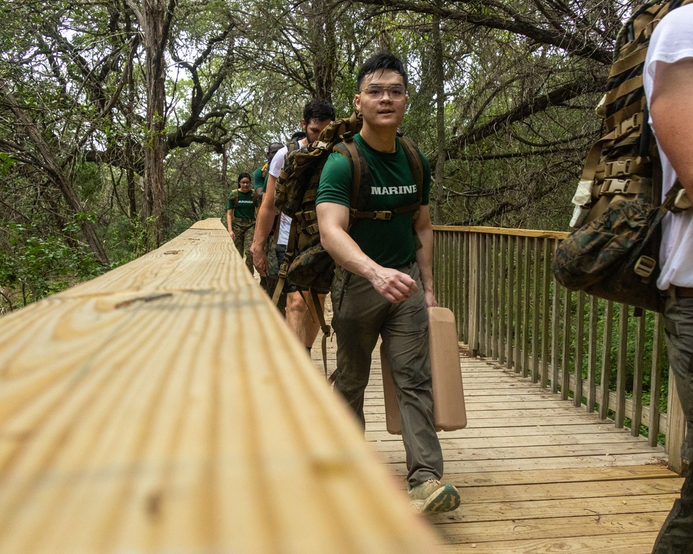 Officer Selection Team Austin conducts a conditioning hike