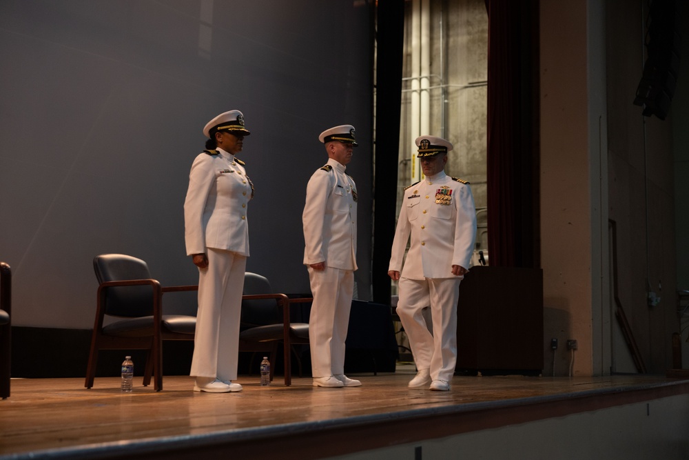 Capt. Clark relinquishes command to Capt. Cleckley