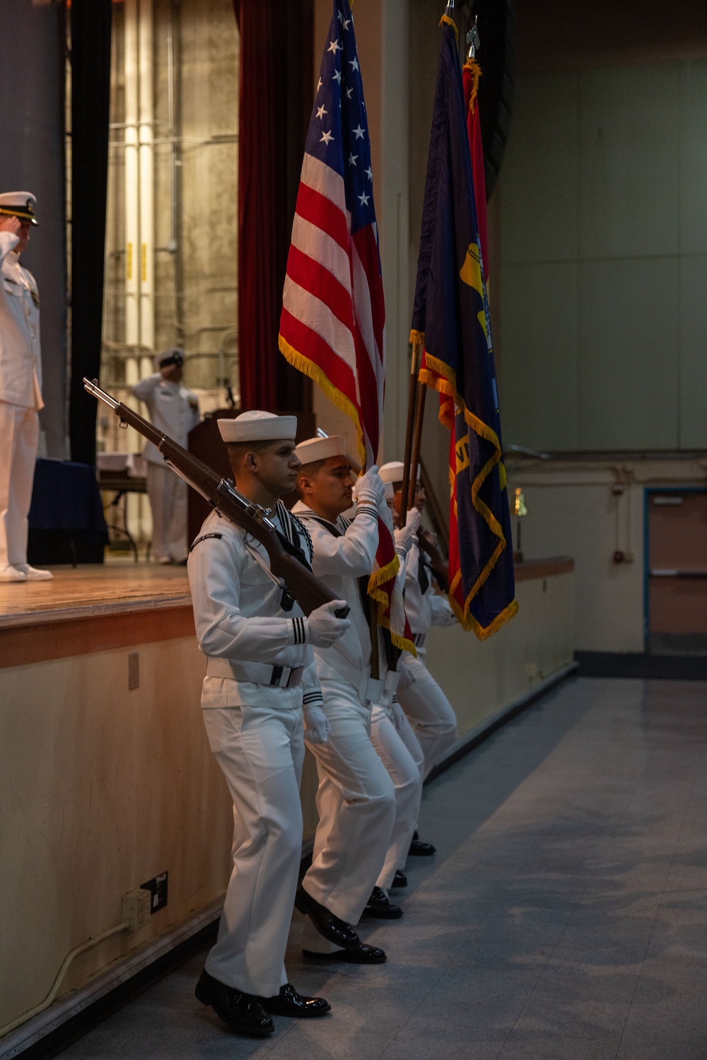 Capt. Clark relinquishes command to Capt. Cleckley