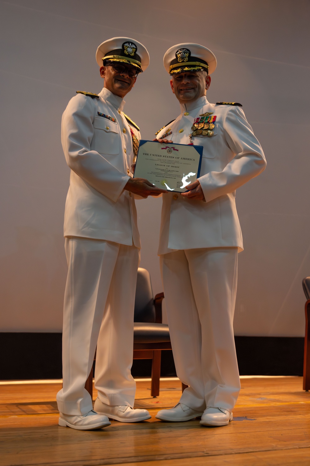 Capt. Clark relinquishes command to Capt. Cleckley