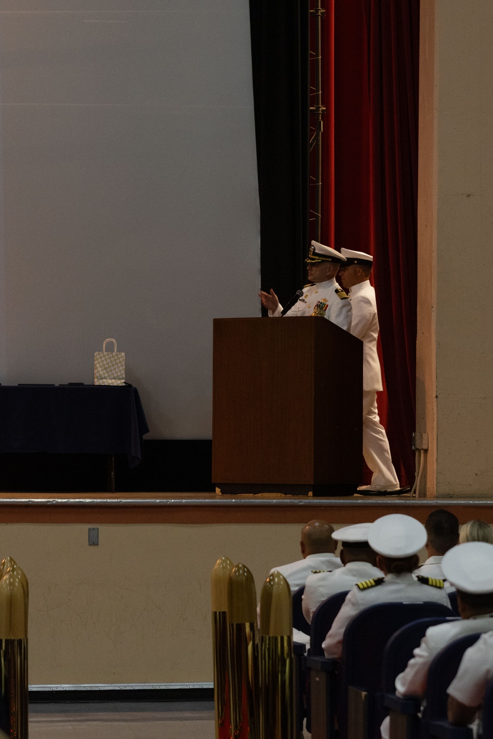 Capt. Clark relinquishes command to Capt. Cleckley