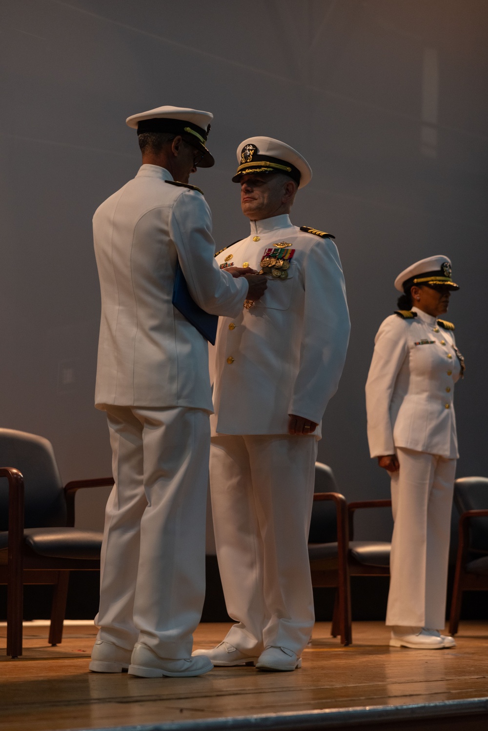 Capt. Clark relinquishes command to Capt. Cleckley