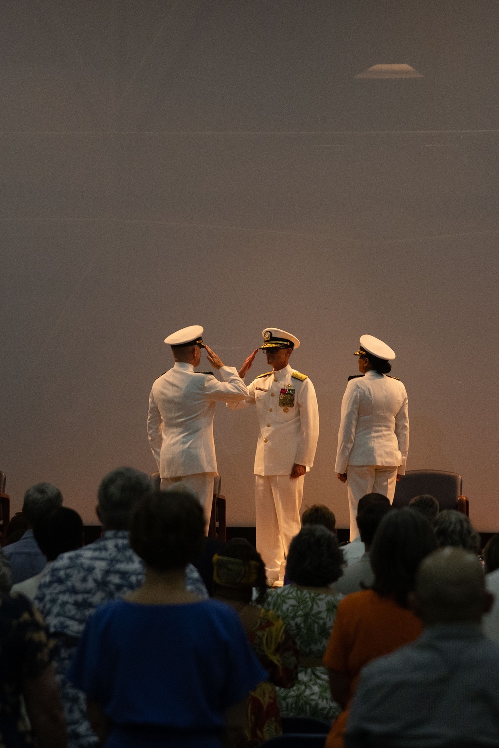 Capt. Clark relinquishes command to Capt. Cleckley
