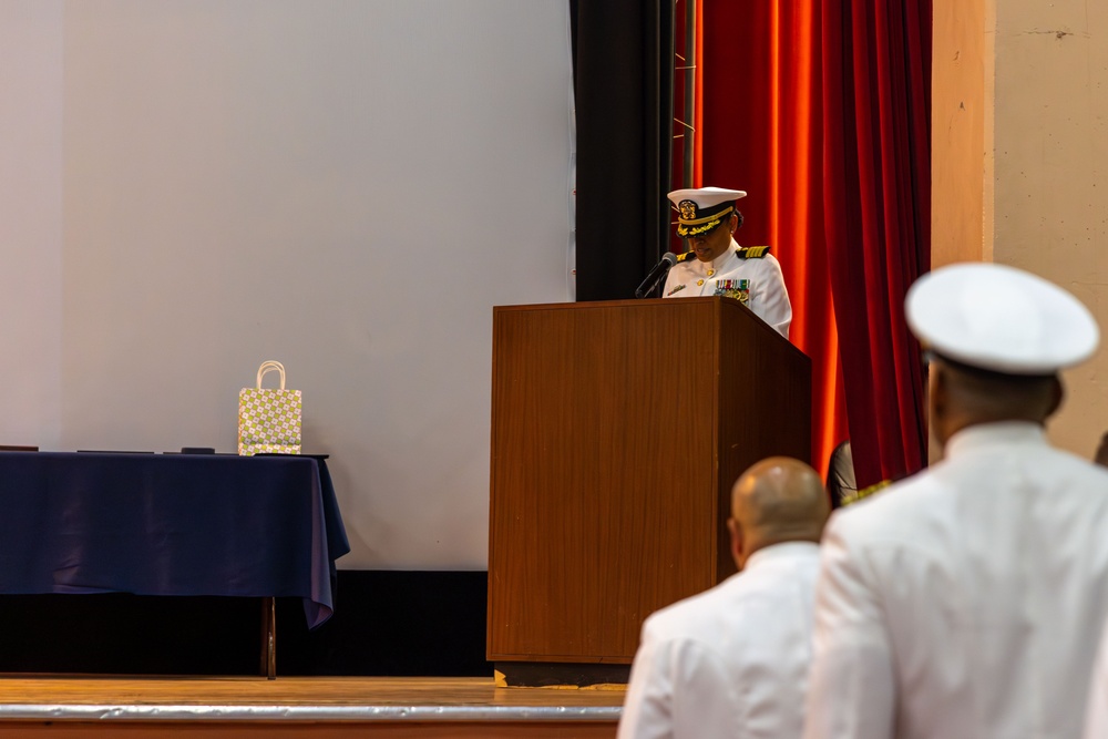 Capt. Clark relinquishes command to Capt. Cleckley