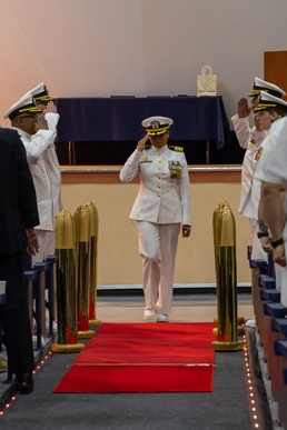 Capt. Clark relinquishes command to Capt. Cleckley