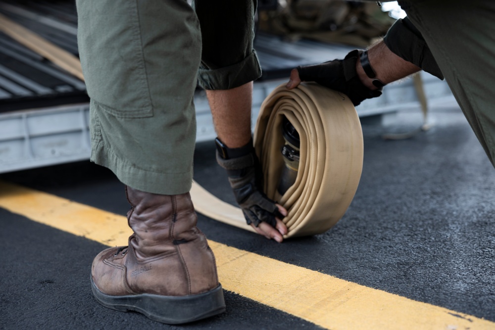 U.S. Marines with HMH-461 conduct flight operations and simulate air-delivered ground refueling