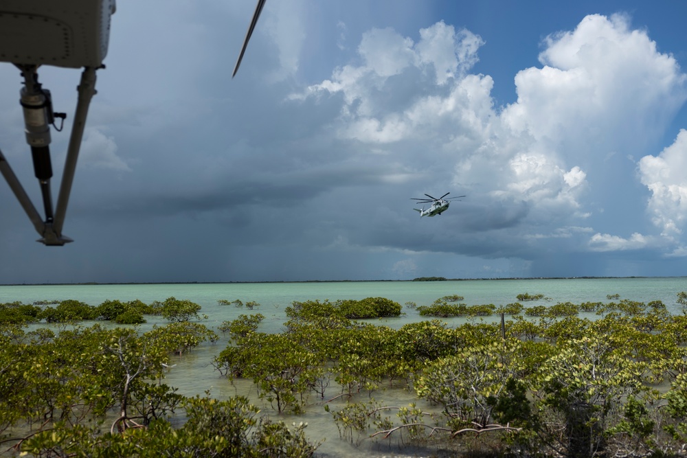 U.S. Marines with HMH-461 conduct flight operations and simulate air-delivered ground refueling