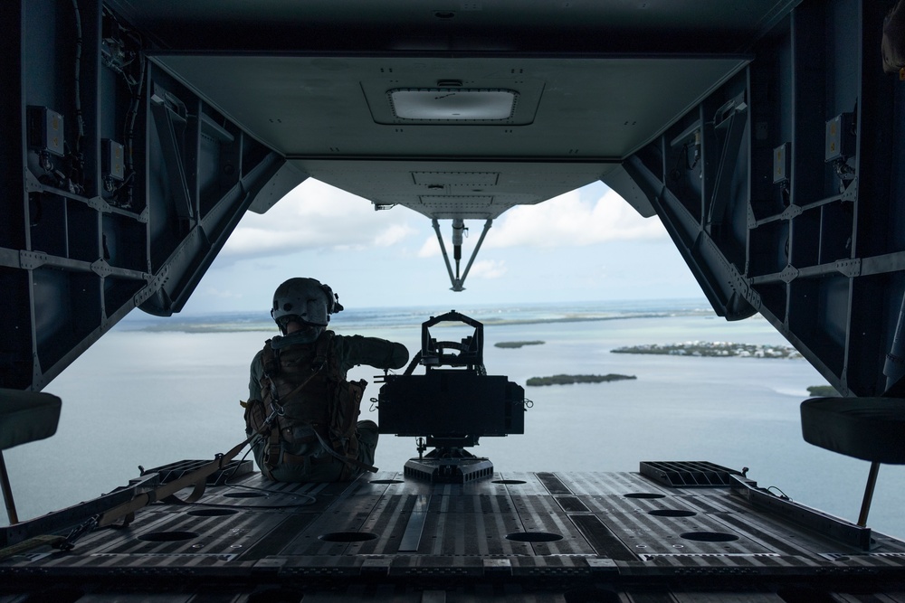 U.S. Marines with HMH-461 conduct flight operations and simulate air-delivered ground refueling