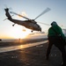 George Washington Conducts Flight Operations at Sunset